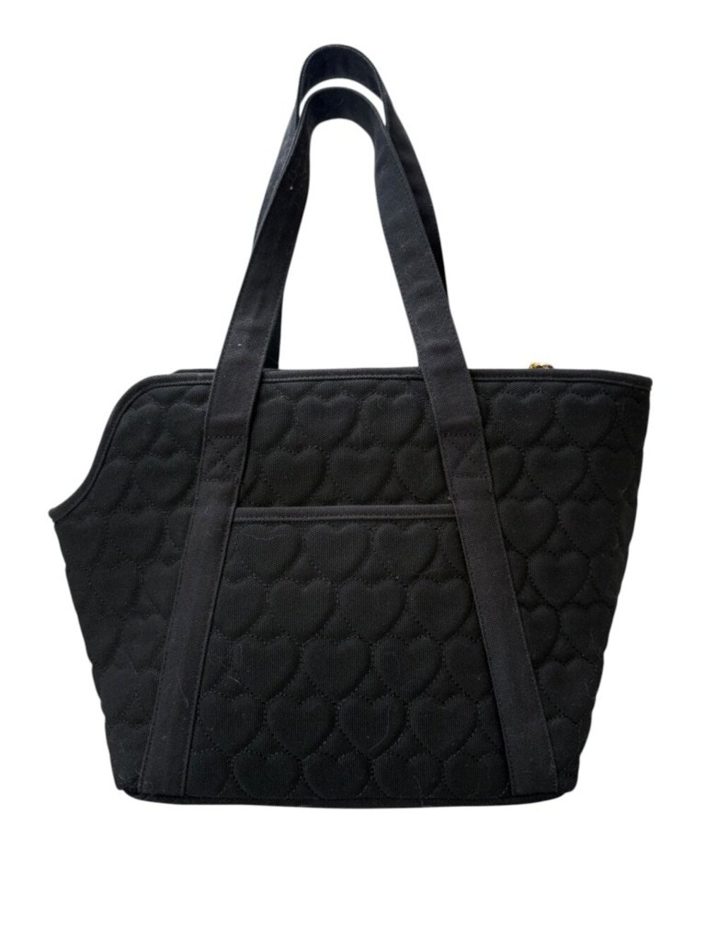 New! Betsy Johnson Pet Carrier Quilted Hearts in Black - Picture 2 of 6